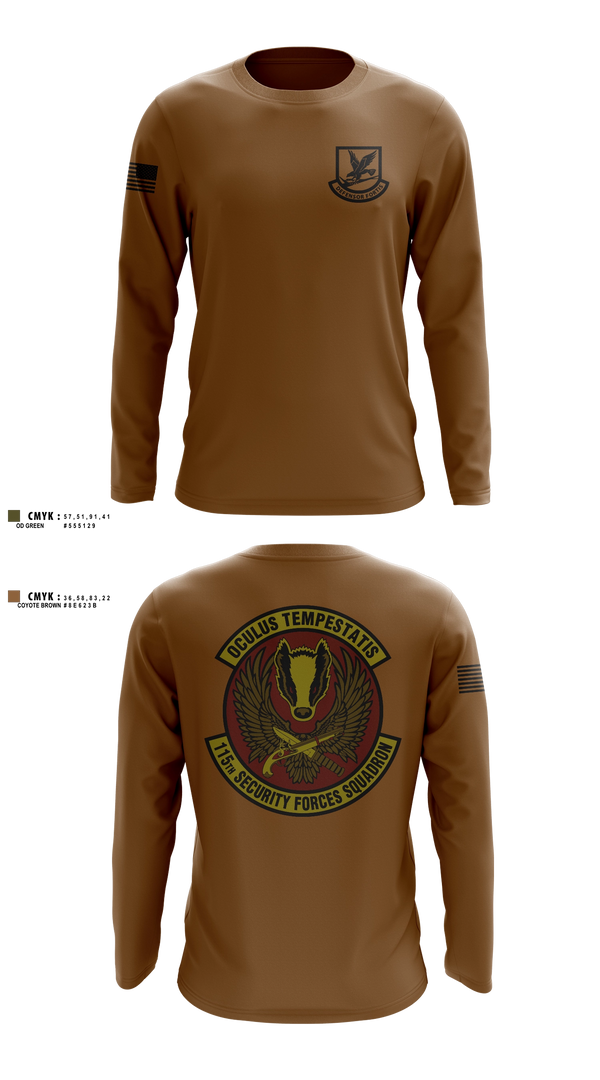Long Sleeve Performance Shirt, 115th Security Forces Squadron, Air Force, Teamtime, Team time, sublimation, custom sports apparel, team uniforms, spirit wear, spiritwear, sports uniforms, custom shirts, team store, custom team store, fundraiser sports, apparel fundraiser