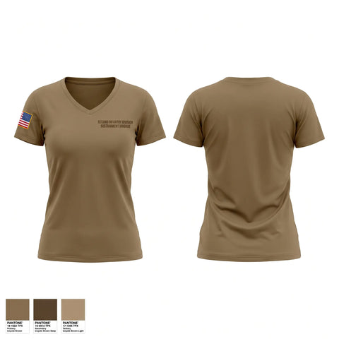 Womens Short Sleeve Vneck Shirt, Second Infantry Division Sustainment Brigade, Army, Teamtime, Team time, sublimation, custom sports apparel, team uniforms, spirit wear, spiritwear, sports uniforms, custom shirts, team store, custom team store, fundraiser sports, apparel fundraiser