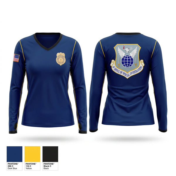 Womens Long Sleeve Vneck Shirt, OSI DET 812, Police, Teamtime, Team time, sublimation, custom sports apparel, team uniforms, spirit wear, spiritwear, sports uniforms, custom shirts, team store, custom team store, fundraiser sports, apparel fundraiser