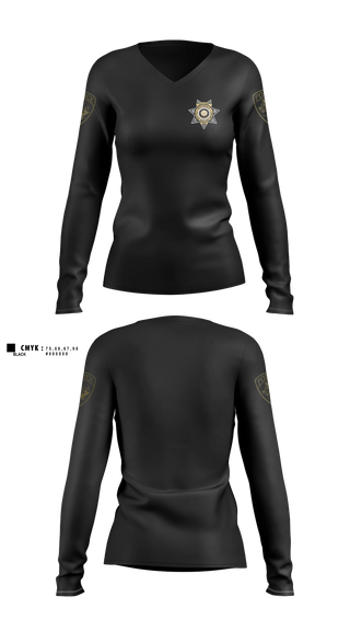 Womens Long Sleeve Vneck Shirt, Rockdale Police Department, Police, Teamtime, Team time, sublimation, custom sports apparel, team uniforms, spirit wear, spiritwear, sports uniforms, custom shirts, team store, custom team store, fundraiser sports, apparel fundraiser