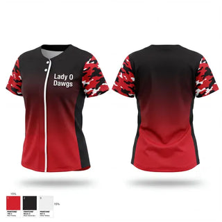 Two Button Softball Jersey, Lady O Dawgs, Softball, Teamtime, Team time, sublimation, custom sports apparel, team uniforms, spirit wear, spiritwear, sports uniforms, custom shirts, team store, custom team store, fundraiser sports, apparel fundraiser