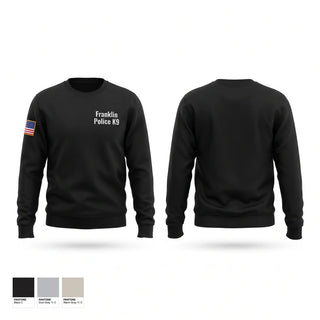 Crew Neck Sweatshirt, Franklin Police K9, Police, Teamtime, Team time, sublimation, custom sports apparel, team uniforms, spirit wear, spiritwear, sports uniforms, custom shirts, team store, custom team store, fundraiser sports, apparel fundraiser