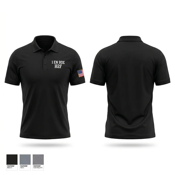 Short Sleeve Performance Polo, 1 EN BDE H2F, Army, Teamtime, Team time, sublimation, custom sports apparel, team uniforms, spirit wear, spiritwear, sports uniforms, custom shirts, team store, custom team store, fundraiser sports, apparel fundraiser