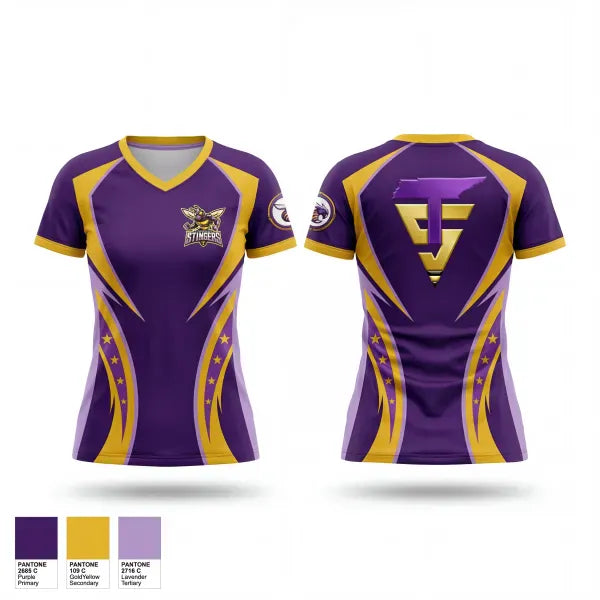 Womens Short Sleeve Vneck Shirt, Tennessee Stingers, Softball, Teamtime, Team time, sublimation, custom sports apparel, team uniforms, spirit wear, spiritwear, sports uniforms, custom shirts, team store, custom team store, fundraiser sports, apparel fundraiser