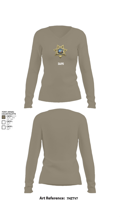 Dapo 61532037 Women's Long Sleeve V-neck Shirt - 59