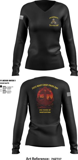 Womens Long Sleeve Vneck Shirt, PNW CHIEFS, , Teamtime, Team time, sublimation, custom sports apparel, team uniforms, spirit wear, spiritwear, sports uniforms, custom shirts, team store, custom team store, fundraiser sports, apparel fundraiser