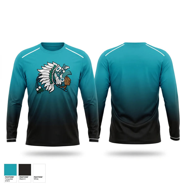 Long Sleeve Performance Shirt, Mendota Aztecs, Track & Field, Teamtime, Team time, sublimation, custom sports apparel, team uniforms, spirit wear, spiritwear, sports uniforms, custom shirts, team store, custom team store, fundraiser sports, apparel fundraiser
