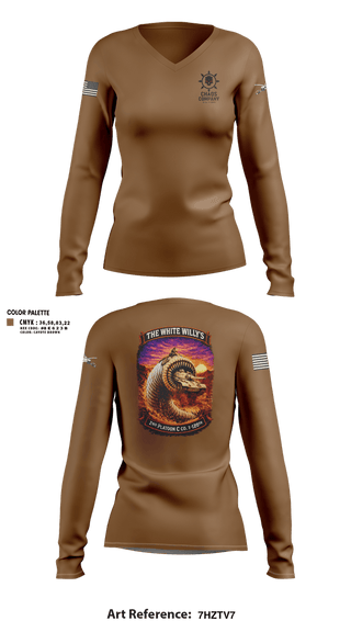 Womens Long Sleeve Vneck Shirt, C. Co. 2ND PLT, Army, Teamtime, Team time, sublimation, custom sports apparel, team uniforms, spirit wear, spiritwear, sports uniforms, custom shirts, team store, custom team store, fundraiser sports, apparel fundraiser