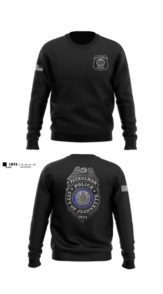 Crew Neck Sweatshirt, Jeannette PD, Police, Teamtime, Team time, sublimation, custom sports apparel, team uniforms, spirit wear, spiritwear, sports uniforms, custom shirts, team store, custom team store, fundraiser sports, apparel fundraiser