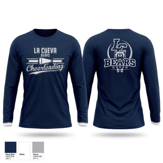 Long Sleeve Performance Shirt, La Cueva Bears, Cheer, Teamtime, Team time, sublimation, custom sports apparel, team uniforms, spirit wear, spiritwear, sports uniforms, custom shirts, team store, custom team store, fundraiser sports, apparel fundraiser