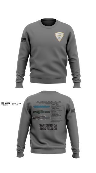 Crew Neck Sweatshirt, Midway Veterans' Association, , Teamtime, Team time, sublimation, custom sports apparel, team uniforms, spirit wear, spiritwear, sports uniforms, custom shirts, team store, custom team store, fundraiser sports, apparel fundraiser