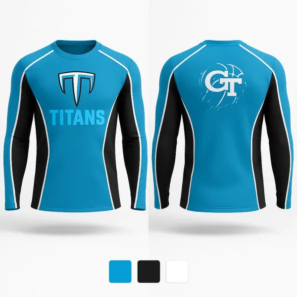 Long Sleeve Performance Shirt, Titans, Women's Basketball, Teamtime, Team time, sublimation, custom sports apparel, team uniforms, spirit wear, spiritwear, sports uniforms, custom shirts, team store, custom team store, fundraiser sports, apparel fundraiser