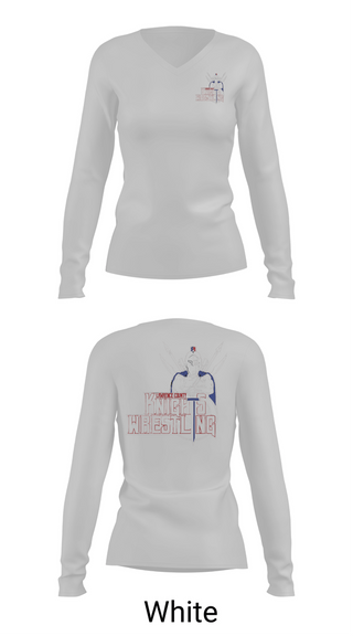 Womens Long Sleeve Vneck Shirt, Lawrence County Knights, Wrestling, Teamtime, Team time, sublimation, custom sports apparel, team uniforms, spirit wear, spiritwear, sports uniforms, custom shirts, team store, custom team store, fundraiser sports, apparel fundraiser