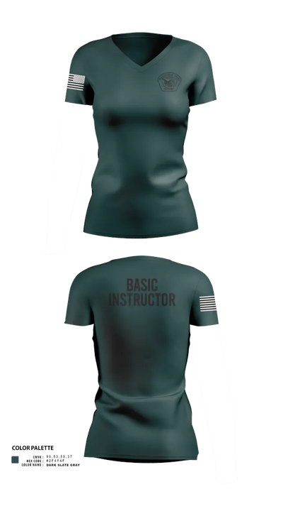 Academy-Basic Unit Women's Short Sleeve V-neck Shirt - 121