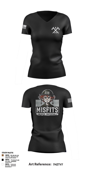 CAT 215 64417206 Women's Short Sleeve V-neck Shirt - 6
