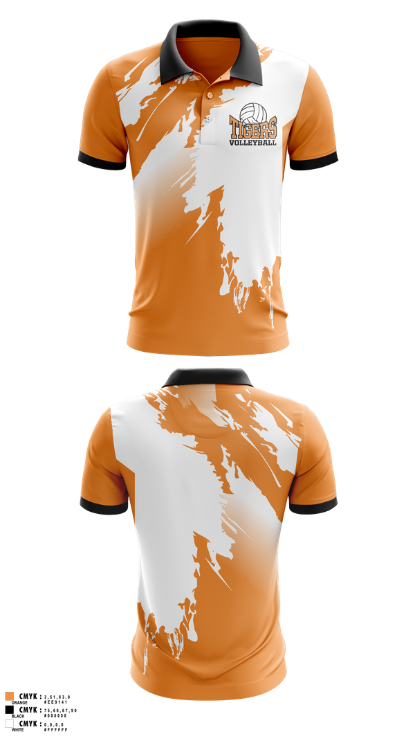 Short Sleeve Performance Polo, Tigers, Women's Volleyball, Teamtime, Team time, sublimation, custom sports apparel, team uniforms, spirit wear, spiritwear, sports uniforms, custom shirts, team store, custom team store, fundraiser sports, apparel fundraiser