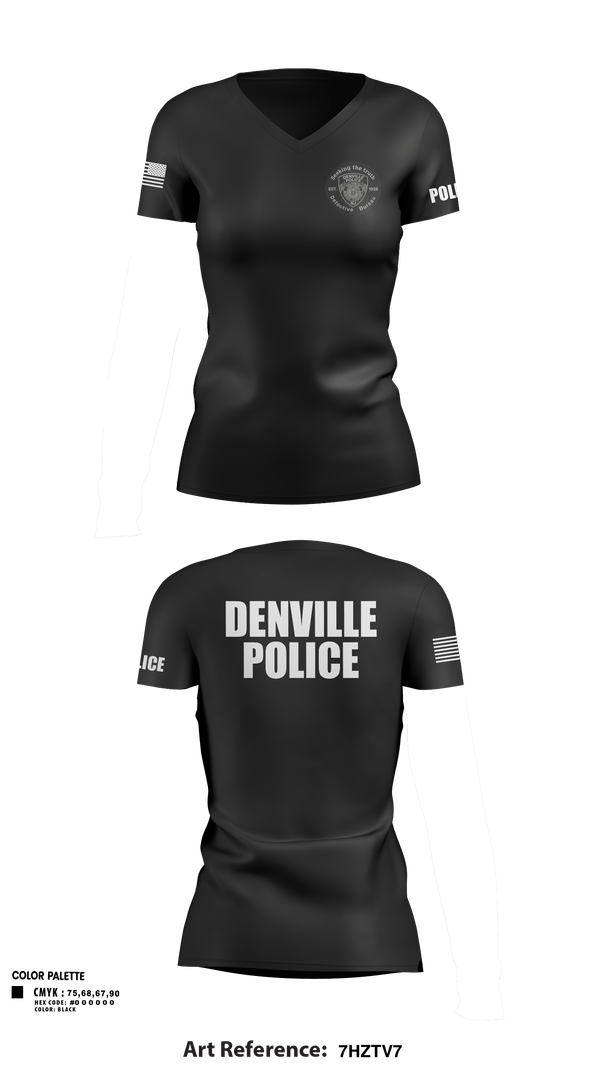 Denville Detective Bureau 66822741 Women's Short Sleeve V-neck Shirt - 1