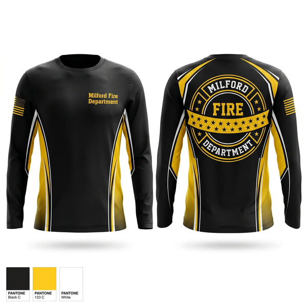 Long Sleeve Performance Shirt, Milford fire department, Fire Department, Teamtime, Team time, sublimation, custom sports apparel, team uniforms, spirit wear, spiritwear, sports uniforms, custom shirts, team store, custom team store, fundraiser sports, apparel fundraiser