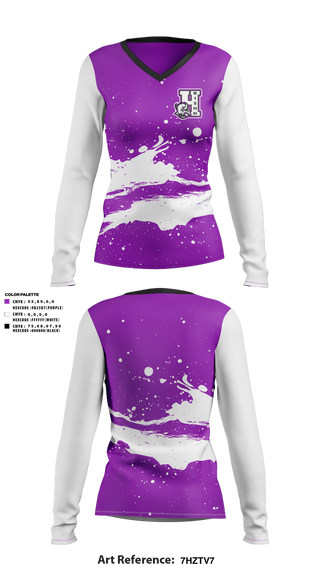 Womens Long Sleeve Vneck Shirt, Wilkerson Herd, , Teamtime, Team time, sublimation, custom sports apparel, team uniforms, spirit wear, spiritwear, sports uniforms, custom shirts, team store, custom team store, fundraiser sports, apparel fundraiser