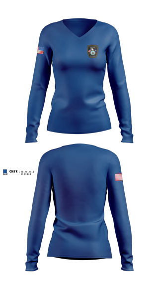 Womens Long Sleeve Vneck Shirt, Canandaigua, Police, Teamtime, Team time, sublimation, custom sports apparel, team uniforms, spirit wear, spiritwear, sports uniforms, custom shirts, team store, custom team store, fundraiser sports, apparel fundraiser