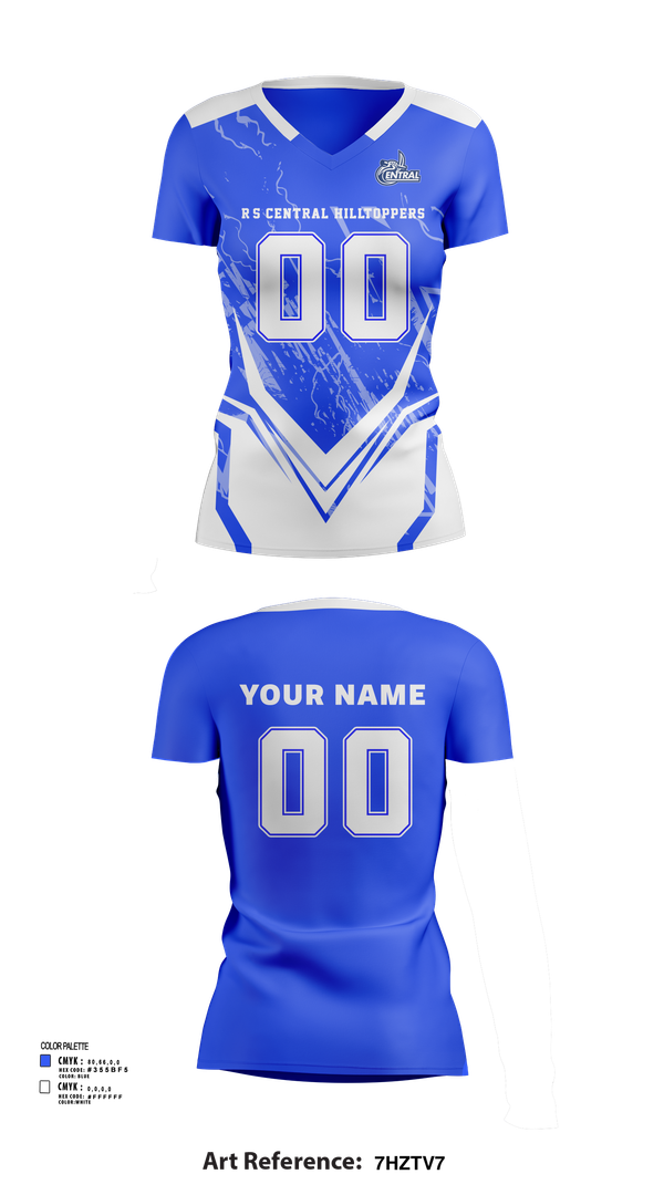 Womens Short Sleeve Vneck Shirt, R-S Central Hilltoppers Volleyball, Women's Volleyball, Teamtime, Team time, sublimation, custom sports apparel, team uniforms, spirit wear, spiritwear, sports uniforms, custom shirts, team store, custom team store, fundraiser sports, apparel fundraiser