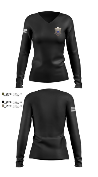 Womens Long Sleeve Vneck Shirt, Environmental Police, Police, Teamtime, Team time, sublimation, custom sports apparel, team uniforms, spirit wear, spiritwear, sports uniforms, custom shirts, team store, custom team store, fundraiser sports, apparel fundraiser