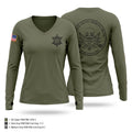 HANCOCK County Narcotics Women's Long Sleeve V-neck Shirt - 1