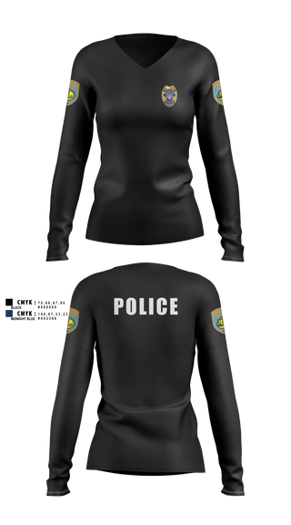 Womens Long Sleeve Vneck Shirt, team name, Police, Teamtime, Team time, sublimation, custom sports apparel, team uniforms, spirit wear, spiritwear, sports uniforms, custom shirts, team store, custom team store, fundraiser sports, apparel fundraiser