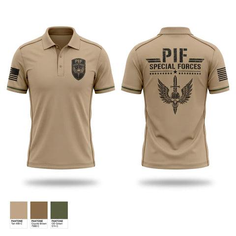 Short Sleeve Performance Polo, PIF, Army, Teamtime, Team time, sublimation, custom sports apparel, team uniforms, spirit wear, spiritwear, sports uniforms, custom shirts, team store, custom team store, fundraiser sports, apparel fundraiser
