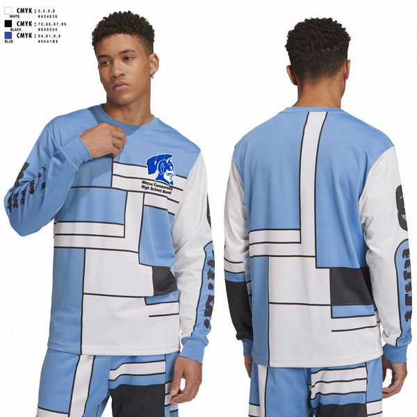 Long Sleeve Performance Shirt, Wayne Community High School Band, Spirit Store, Teamtime, Team time, sublimation, custom sports apparel, team uniforms, spirit wear, spiritwear, sports uniforms, custom shirts, team store, custom team store, fundraiser sports, apparel fundraiser