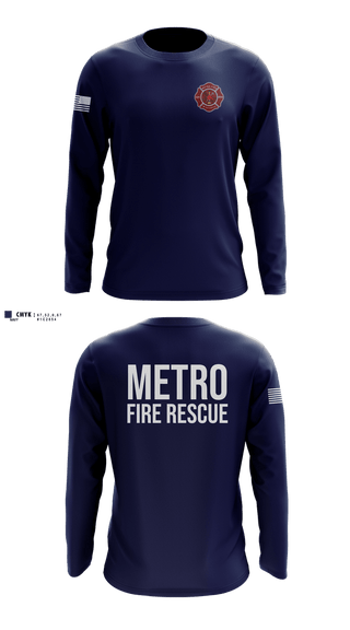 Long Sleeve Performance Shirt, Metro Fire Rescue, Fire Department, Teamtime, Team time, sublimation, custom sports apparel, team uniforms, spirit wear, spiritwear, sports uniforms, custom shirts, team store, custom team store, fundraiser sports, apparel fundraiser