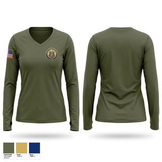 Womens Long Sleeve Vneck Shirt, DFA-OAL Division of Investigations & Enforcement, Police, Teamtime, Team time, sublimation, custom sports apparel, team uniforms, spirit wear, spiritwear, sports uniforms, custom shirts, team store, custom team store, fundraiser sports, apparel fundraiser