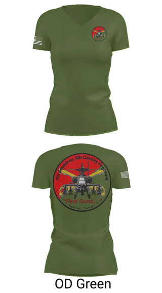 Womens Short Sleeve Vneck Shirt, 7th Squadron, Sixth Cavalry Regiment, , Teamtime, Team time, sublimation, custom sports apparel, team uniforms, spirit wear, spiritwear, sports uniforms, custom shirts, team store, custom team store, fundraiser sports, apparel fundraiser