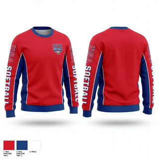 Crew Neck Sweatshirt, USA Softball of Alaska, Softball, Teamtime, Team time, sublimation, custom sports apparel, team uniforms, spirit wear, spiritwear, sports uniforms, custom shirts, team store, custom team store, fundraiser sports, apparel fundraiser