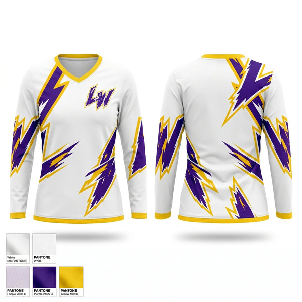 Womens Long Sleeve Vneck Shirt, Live wire, Softball, Teamtime, Team time, sublimation, custom sports apparel, team uniforms, spirit wear, spiritwear, sports uniforms, custom shirts, team store, custom team store, fundraiser sports, apparel fundraiser