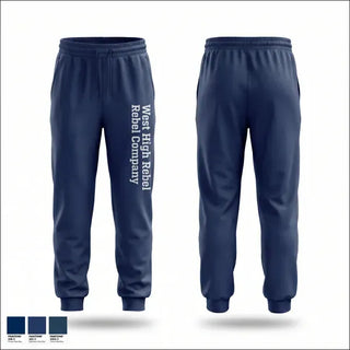 Sweatpants, West High Rebel Company, Navy, Teamtime, Team time, sublimation, custom sports apparel, team uniforms, spirit wear, spiritwear, sports uniforms, custom shirts, team store, custom team store, fundraiser sports, apparel fundraiser