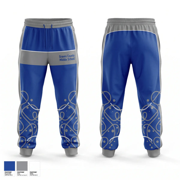 Sweatpants, Graves County Middle School, Cheer, Teamtime, Team time, sublimation, custom sports apparel, team uniforms, spirit wear, spiritwear, sports uniforms, custom shirts, team store, custom team store, fundraiser sports, apparel fundraiser