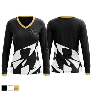 Womens Long Sleeve Vneck Shirt, Buffalo Bison, Spirit Store, Teamtime, Team time, sublimation, custom sports apparel, team uniforms, spirit wear, spiritwear, sports uniforms, custom shirts, team store, custom team store, fundraiser sports, apparel fundraiser