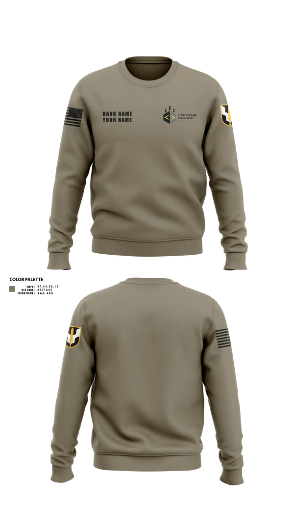 Crew Neck Sweatshirt, Army Software Factory, Army, Teamtime, Team time, sublimation, custom sports apparel, team uniforms, spirit wear, spiritwear, sports uniforms, custom shirts, team store, custom team store, fundraiser sports, apparel fundraiser