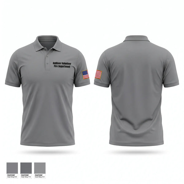 Short Sleeve Performance Polo, Addison Volunteer Fire Department, Fire Department, Teamtime, Team time, sublimation, custom sports apparel, team uniforms, spirit wear, spiritwear, sports uniforms, custom shirts, team store, custom team store, fundraiser sports, apparel fundraiser