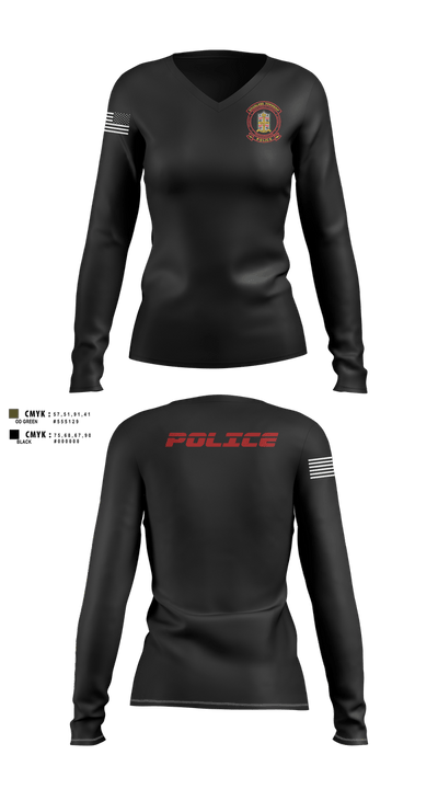 Douglass Township Police Department 8004628 Women's Long Sleeve V-neck Shirt - 31