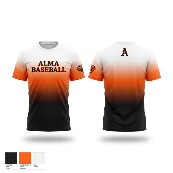 Short Sleeve Performance Shirt, Alma, Baseball, Teamtime, Team time, sublimation, custom sports apparel, team uniforms, spirit wear, spiritwear, sports uniforms, custom shirts, team store, custom team store, fundraiser sports, apparel fundraiser