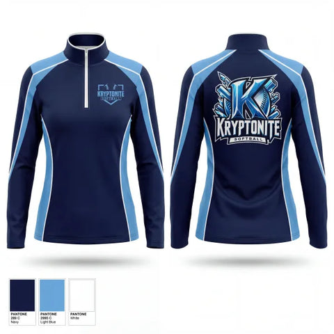 Quarter Zip Jacket, Kryptonite 8U (Burns, TN), Softball, Teamtime, Team time, sublimation, custom sports apparel, team uniforms, spirit wear, spiritwear, sports uniforms, custom shirts, team store, custom team store, fundraiser sports, apparel fundraiser