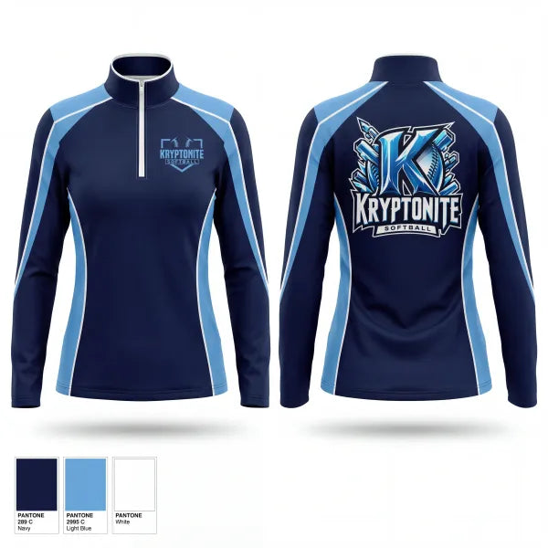 Quarter Zip Jacket, Kryptonite 8U (Burns, TN), Softball, Teamtime, Team time, sublimation, custom sports apparel, team uniforms, spirit wear, spiritwear, sports uniforms, custom shirts, team store, custom team store, fundraiser sports, apparel fundraiser