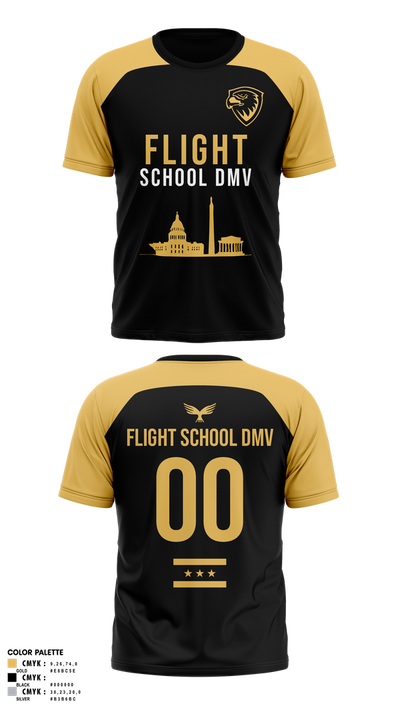 Flight School DMV 10889995 Short Sleeve Performance Shirt - 1