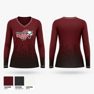 Warriors dynasty cheer 64644482 Women's Long Sleeve V-neck Shirt - 2