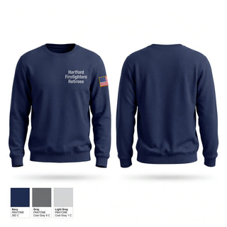 Crew Neck Sweatshirt, Hartford Firefighters Retirees, Fire Department, Teamtime, Team time, sublimation, custom sports apparel, team uniforms, spirit wear, spiritwear, sports uniforms, custom shirts, team store, custom team store, fundraiser sports, apparel fundraiser