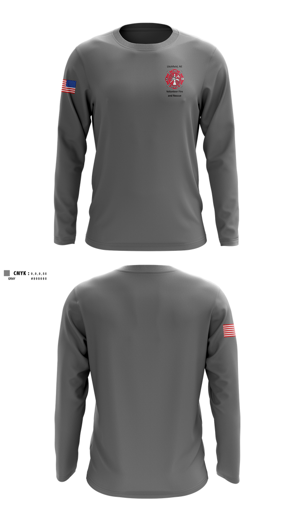 Long Sleeve Performance Shirt, Litchfield Volunteer Fire Department, Fire Department, Teamtime, Team time, sublimation, custom sports apparel, team uniforms, spirit wear, spiritwear, sports uniforms, custom shirts, team store, custom team store, fundraiser sports, apparel fundraiser