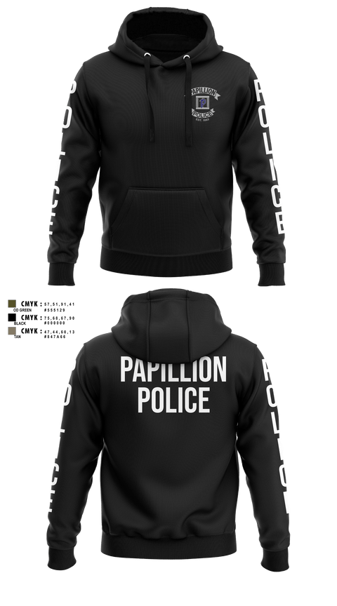 Hoodie, Papillion Police Department, Police, Teamtime, Team time, sublimation, custom sports apparel, team uniforms, spirit wear, spiritwear, sports uniforms, custom shirts, team store, custom team store, fundraiser sports, apparel fundraiser