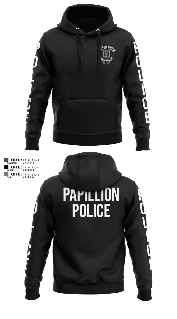 Hoodie, Papillion Police Department, Police, Teamtime, Team time, sublimation, custom sports apparel, team uniforms, spirit wear, spiritwear, sports uniforms, custom shirts, team store, custom team store, fundraiser sports, apparel fundraiser